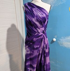 Chic One-Shoulder Purple Dress